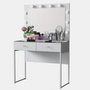 Hanah Home Mesa de Maquillaje con 10 focos, Blanca